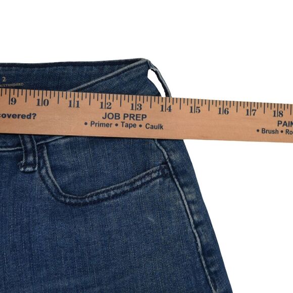 Old Navy Dark Wash Wide Cropped Released Hem Leg Jeans Size 2 - Picture 8 of 9